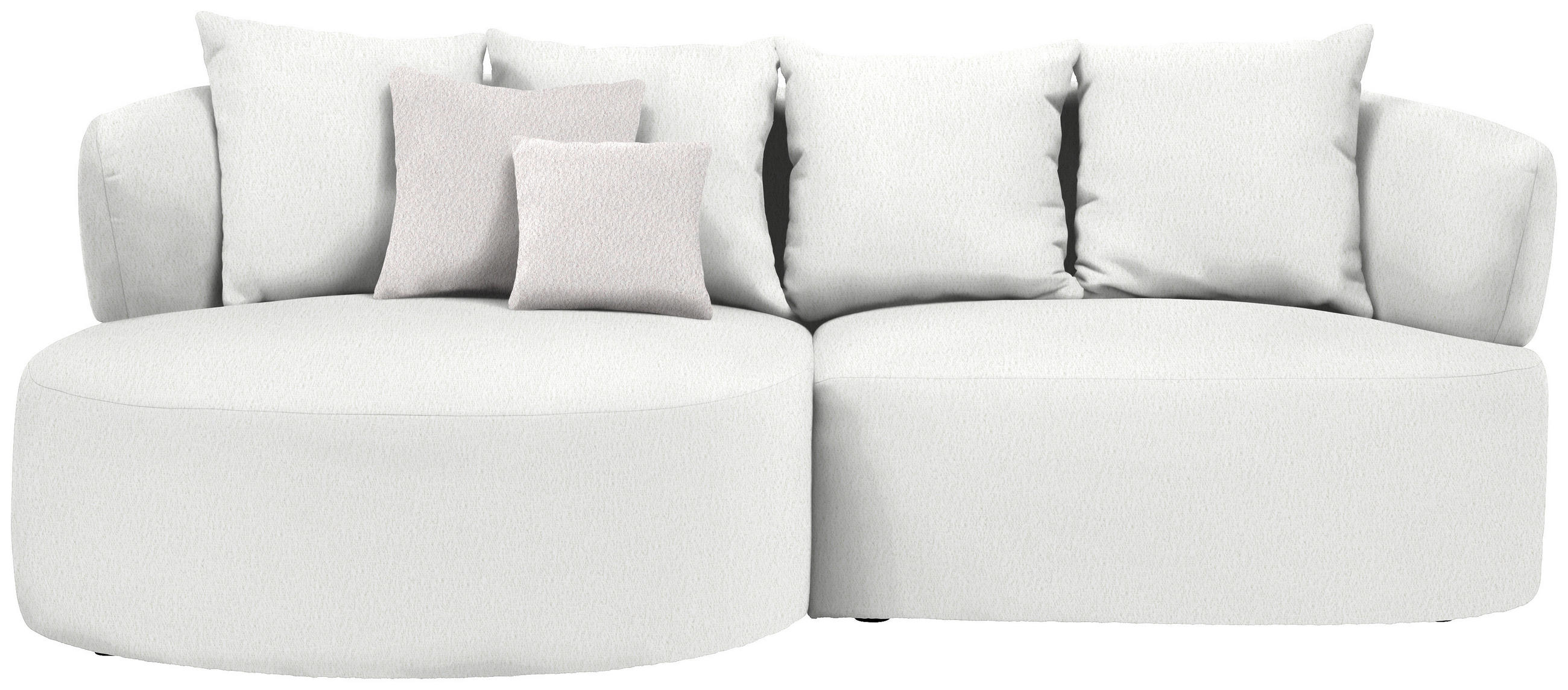 ECKSOFA in Bouclé Creme  166/235 cm  - Hellrosa/Creme, MODERN, Kunststoff/Textil (166/235cm) - Hom`in