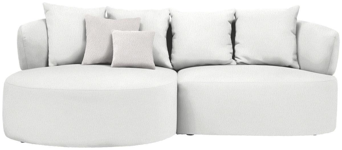 ECKSOFA in Bouclé Creme  166/235 cm  - Hellrosa/Creme, MODERN, Kunststoff/Textil (166/235cm) - Hom`in