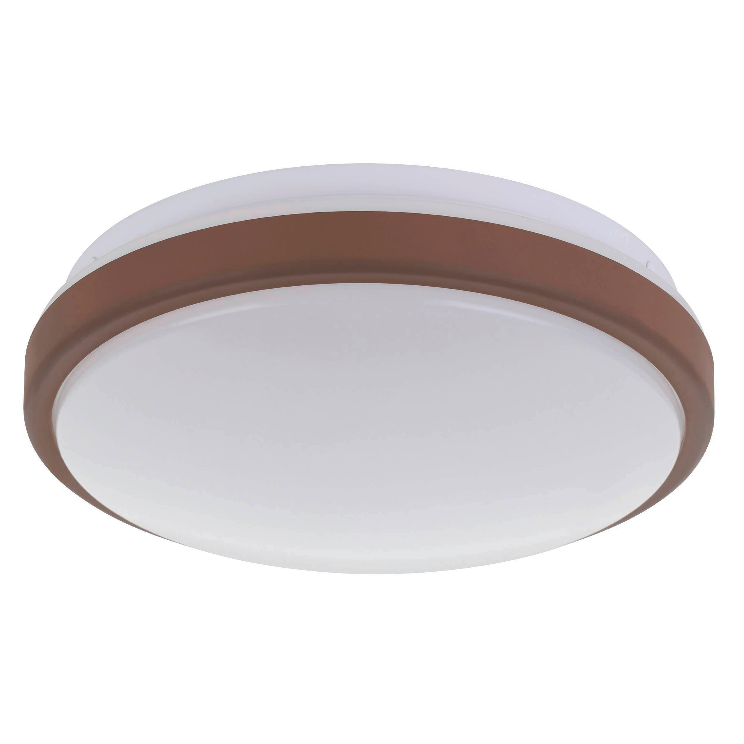 DECKENLEUCHTE 24,5/9 cm   - Weiß/Mokka, Basics, Kunststoff/Metall (24,5/9cm) - Eglo