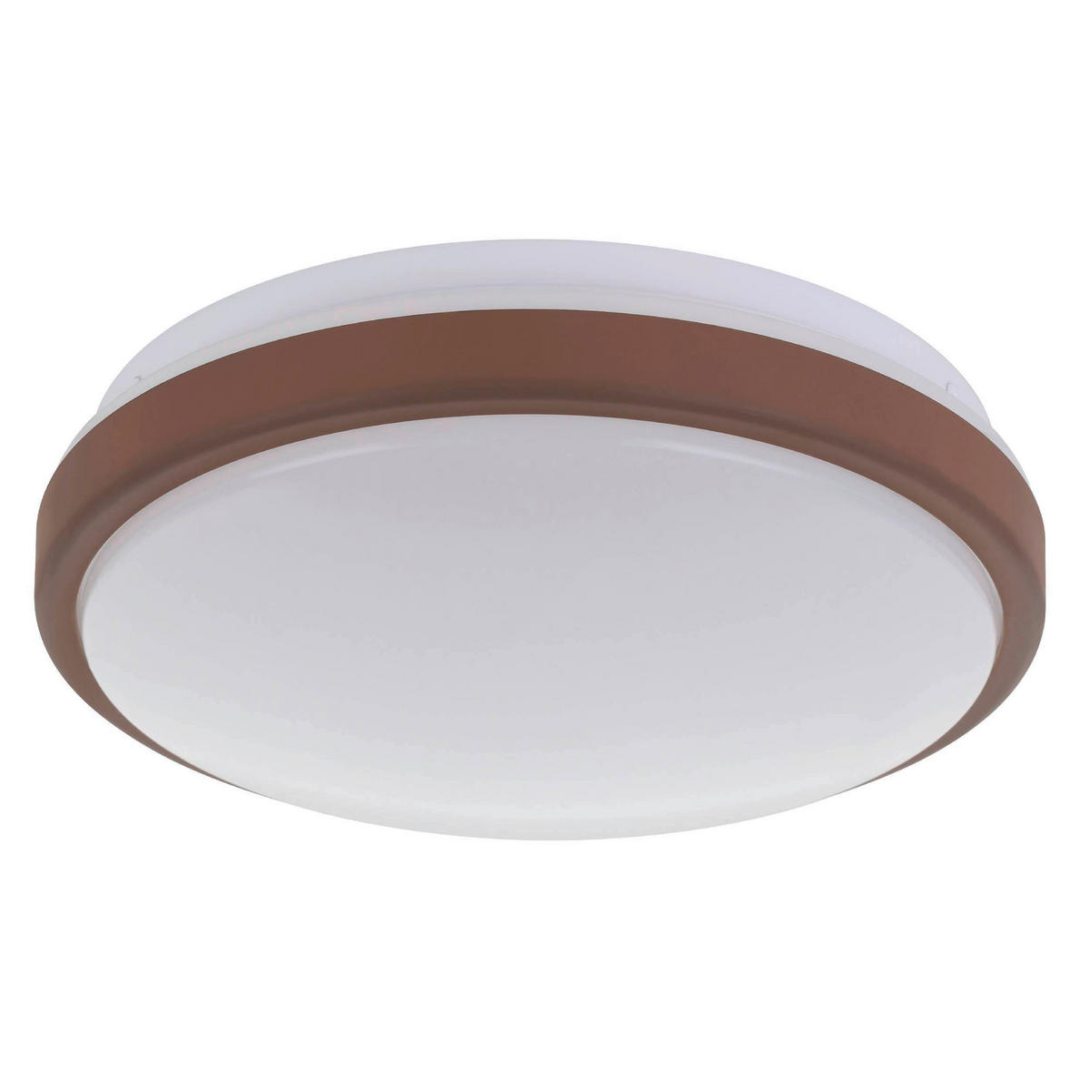 DECKENLEUCHTE 24,5/9 cm   - Weiß/Mokka, Basics, Kunststoff/Metall (24,5/9cm) - Eglo
