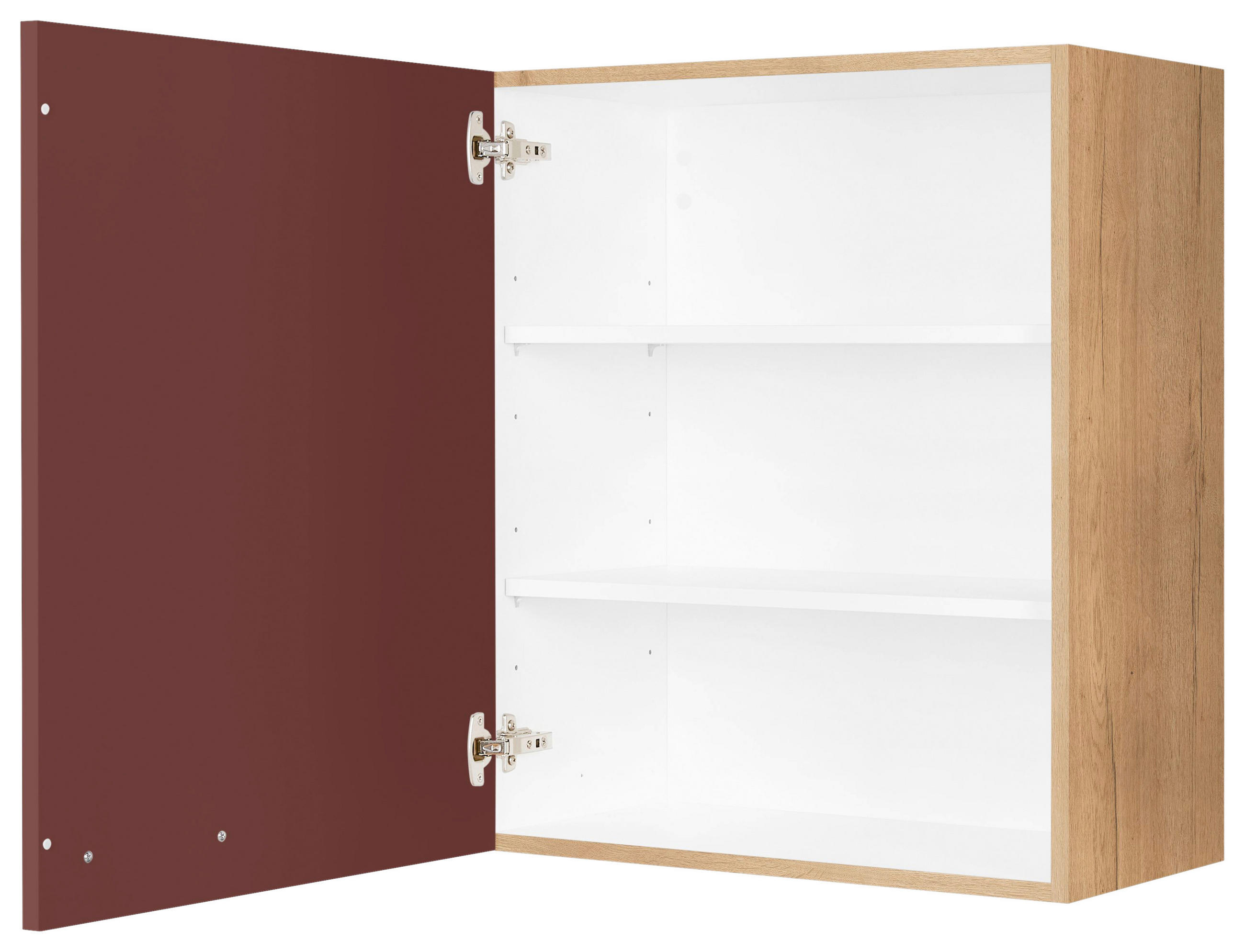 KÜCHENOBERSCHRANK 60/72/35 cm  in Rot, Eichefarben  - Eichefarben/Rot, MODERN, Holzwerkstoff/Metall (60/72/35cm) - Nobilia