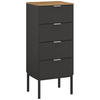 KOMMODE 40/100/42 cm  in Graphitfarben, Eiche Artisan  - Alufarben/Graphitfarben, Trend, Holzwerkstoff/Metall (40/100/42cm) - Stylife