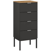 KOMMODE 40/100/42 cm  in Graphitfarben, Eiche Artisan  - Alufarben/Graphitfarben, Trend, Holzwerkstoff/Metall (40/100/42cm) - Stylife