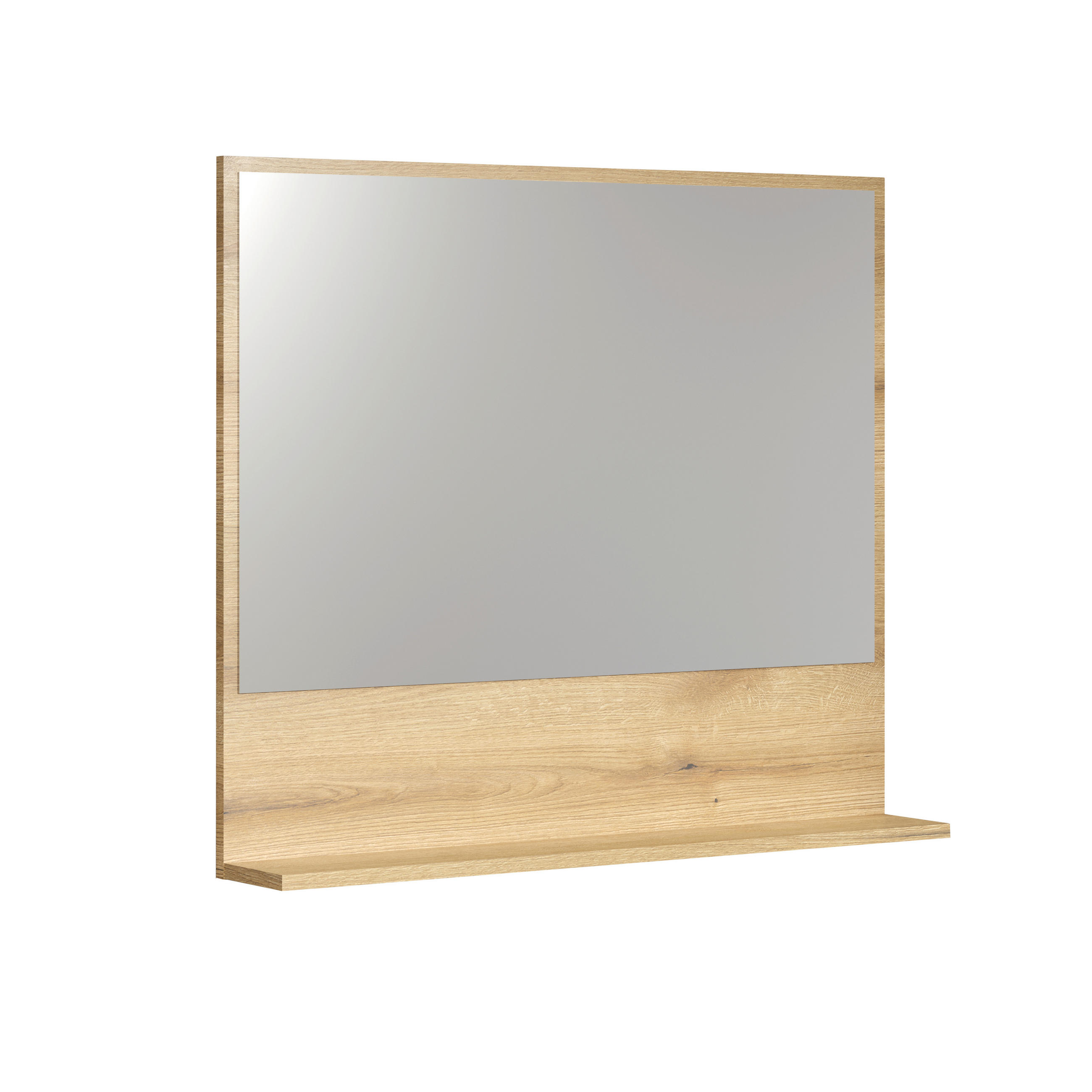 BADEZIMMERSPIEGEL 80/74/14 cm  - Eichefarben, Trend, Glas/Holzwerkstoff (80/74/14cm) - MID.YOU