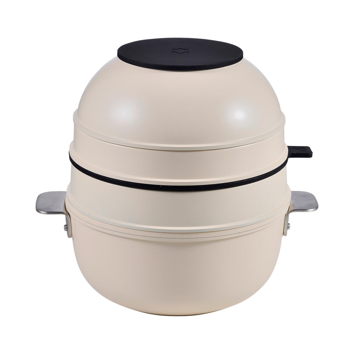 KOCHTOPFSET SHARE PLAY 10-teilig  - Beige/Schwarz, Basics, Glas/Metall (30.3/32/32.6cm) - Masterpro