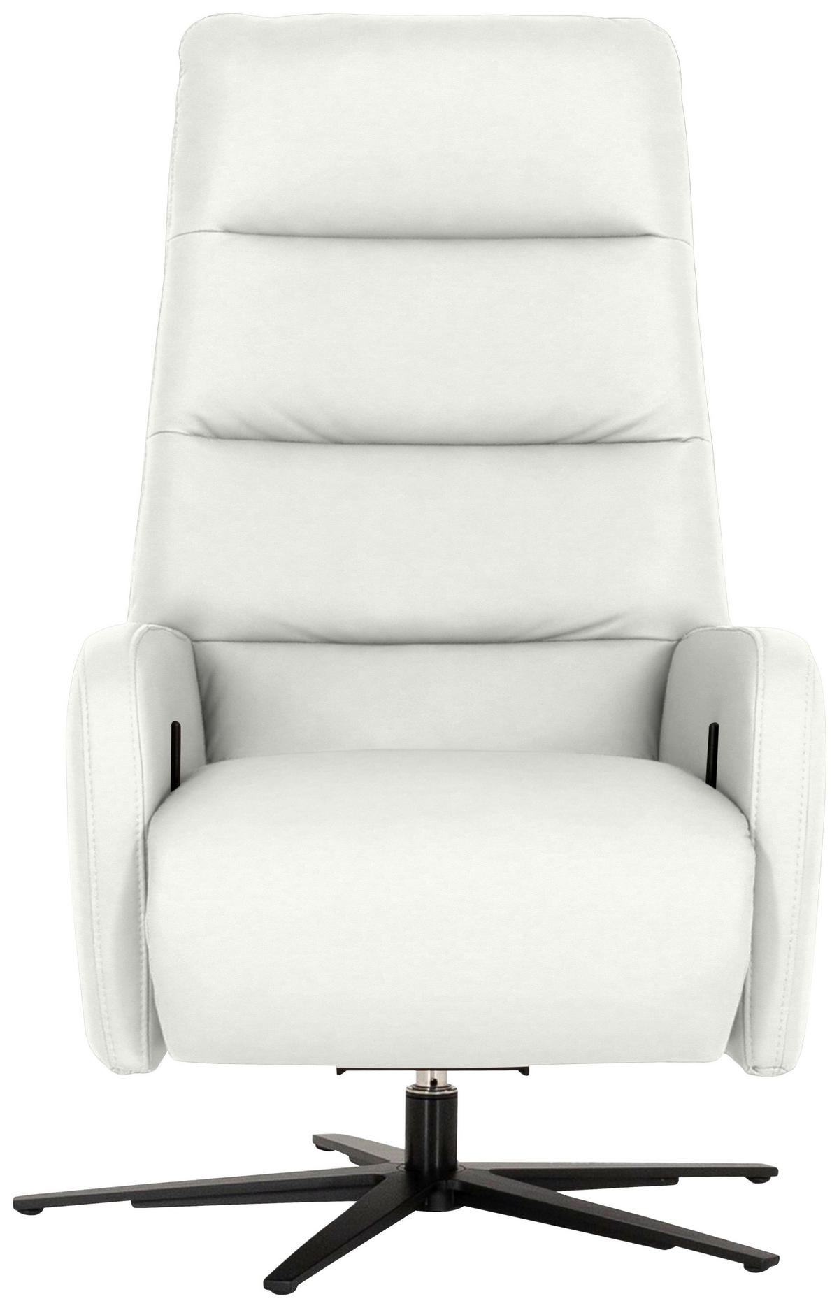 RELAXSESSEL Leder Weiss  - Weiss/Schwarz, Modern, Leder/Metall (66/110/83cm) - Joop!