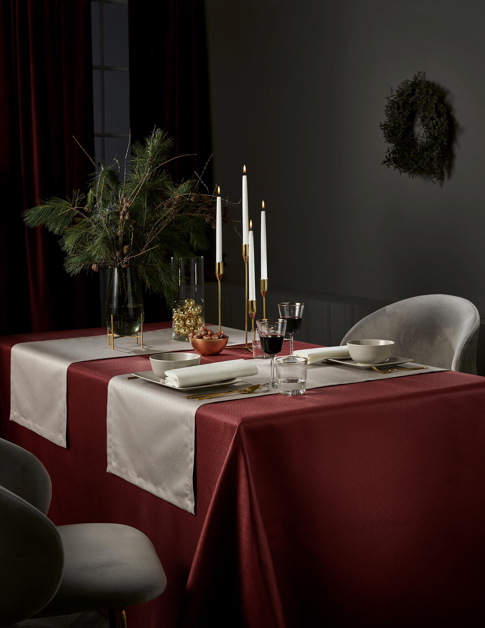 TISCHDECKE RIGA 160/250 cm  - Grau, Basics, Textil (160/250cm) - Curt Bauer