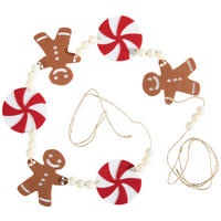 GIRLANDE  - Rot/Braun, KONVENTIONELL, Textil (10/160cm) - X-Mas