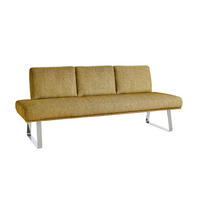 SITZBANK 209/92/78 cm  in Gelb  - Chromfarben/Gelb, Design, Textil/Metall (209/92/78cm) - Dieter Knoll