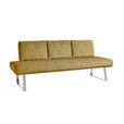 SITZBANK 209/92/78 cm  in Gelb  - Chromfarben/Gelb, Design, Textil/Metall (209/92/78cm) - Dieter Knoll