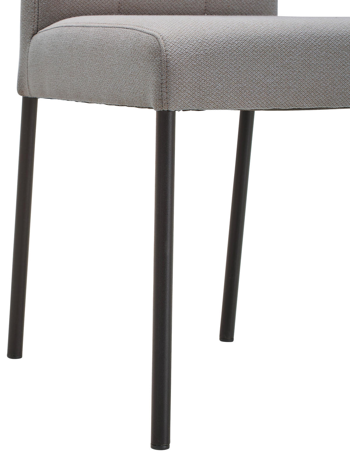 STUHL  in Eisen Webstoff Metall, Textil  - Hellgrau/Schwarz, Design, Textil/Metall (46/91/61cm) - home24