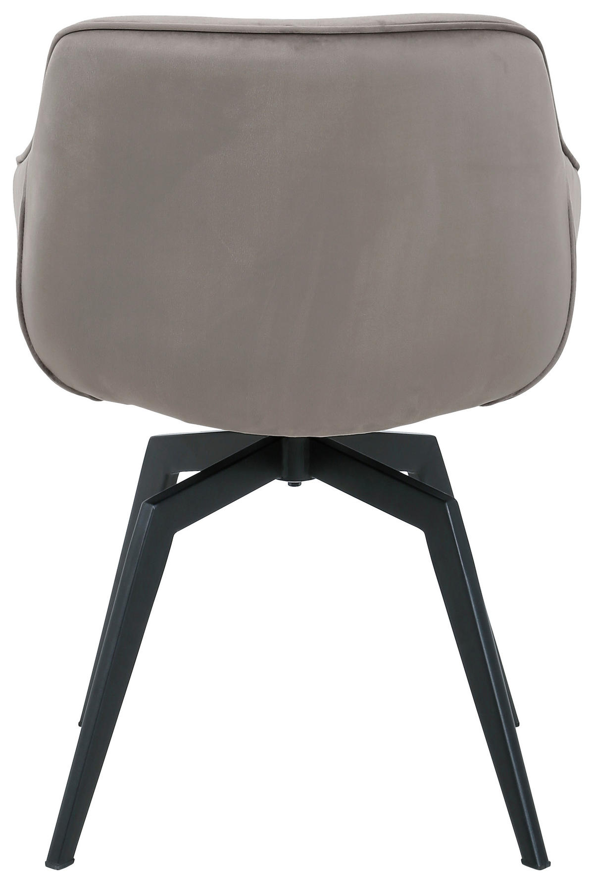 ARMLEHNSTUHL  in Eisen Samt  - Hellbraun/Schwarz, MODERN, Textil/Metall (60/84/64cm) - Livetastic