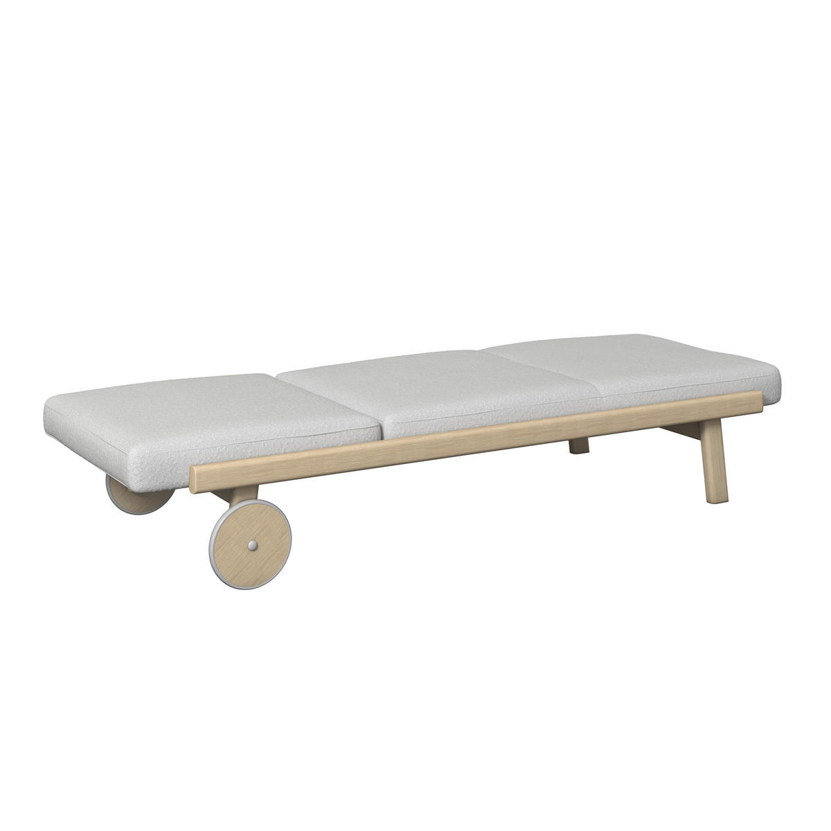 SONNENLIEGE 205/38,5/80 cm Esche  - Taupe/Sandfarben, ROMANTIK / LANDHAUS, Holz/Textil (205/38,5/80cm) - Dieter Knoll