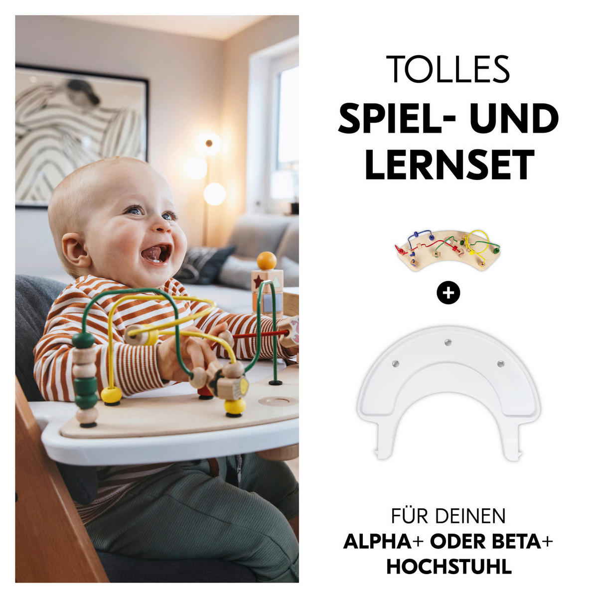 PLADENJ ZA HRANJENJE IN IGRO - bela/večbarvno, Basics, umetna masa/les (58/43/18,5cm) - Hauck