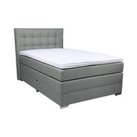 BOXSPRINGBETT 140/200 cm  in Dunkelgrau  - Chromfarben/Dunkelgrau, Konventionell, Kunststoff/Textil (140/200cm) - Boxxx