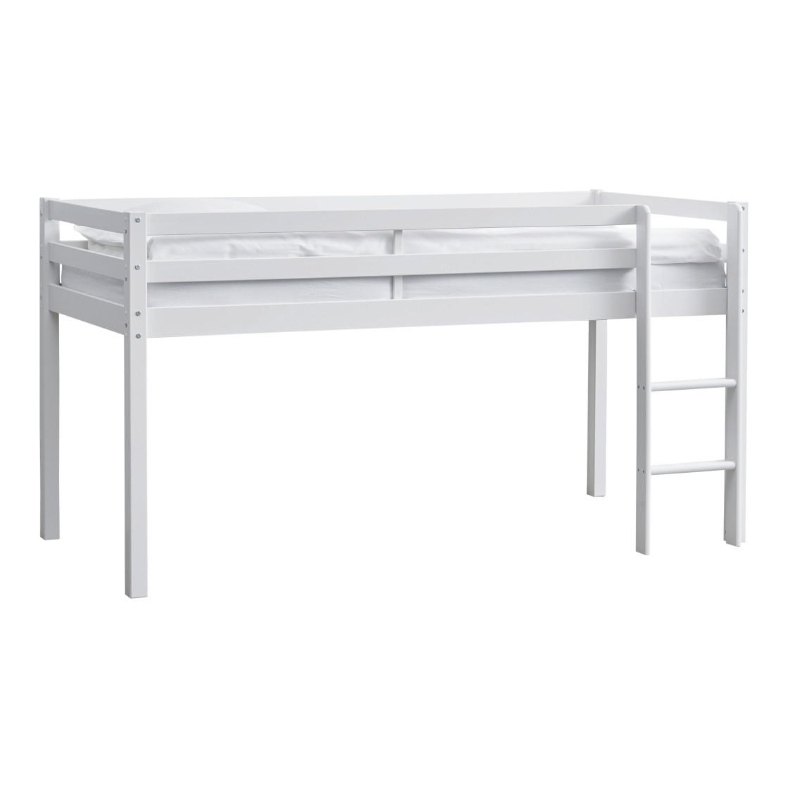 HOCHBETT 90/200 cm,  in Absturzsicherung, Rutsche, Lattenrost  - Weiß, MODERN, Holz (90/200cm) - Chameo