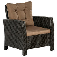 RATTANSESSEL Stahl Braun, Beige  - Beige/Braun, MODERN, Kunststoff/Metall (72/85/66cm) - Gardenson
