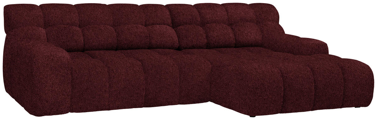 ECKSOFA in Webstoff Bordeaux  - Bordeaux/Schwarz, Modern, Kunststoff/Textil (297/180cm) - Welnova