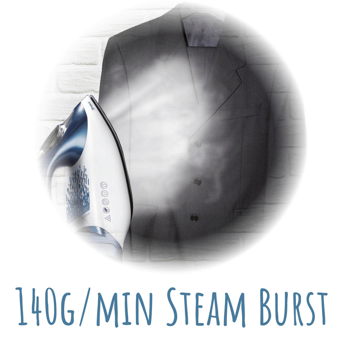 DAMPFBÜGELEISEN - Blau/Weiss, Modern, Keramik/Kunststoff (32.50/19/23cm) - Trisa Electronics