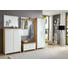 GARDEROBENSCHRANK furniert lackiert Eichefarben, Weiß - Chromfarben/Eichefarben, Design, Glas/Holz (71/193/37cm)
