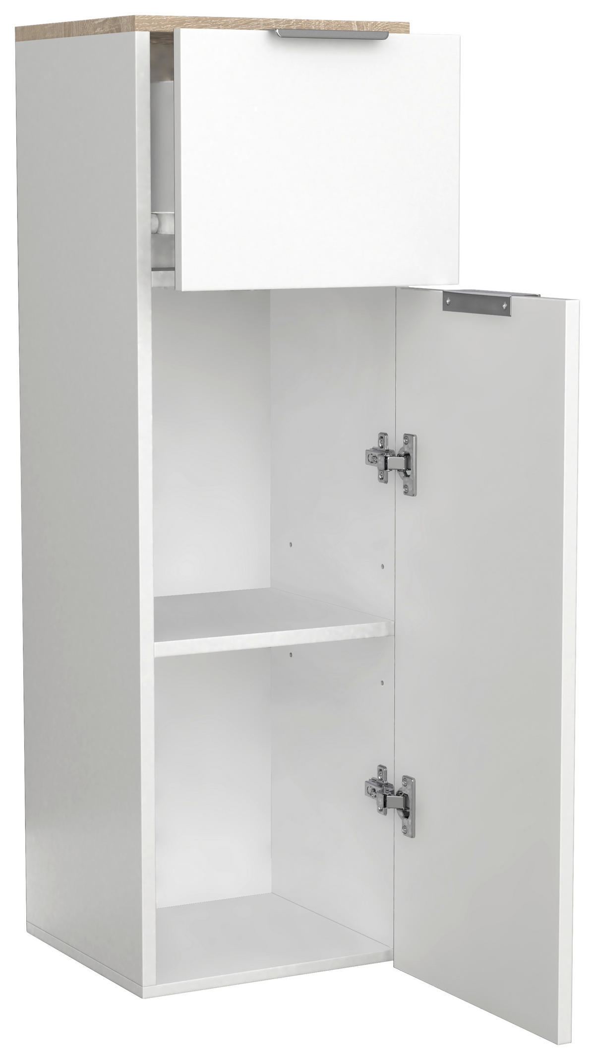 HÖG BYRÅ  i 30/95/30 cm  - vit/Sonoma ek, Modern, metall/trämaterial (30/95/30cm) - MID.YOU