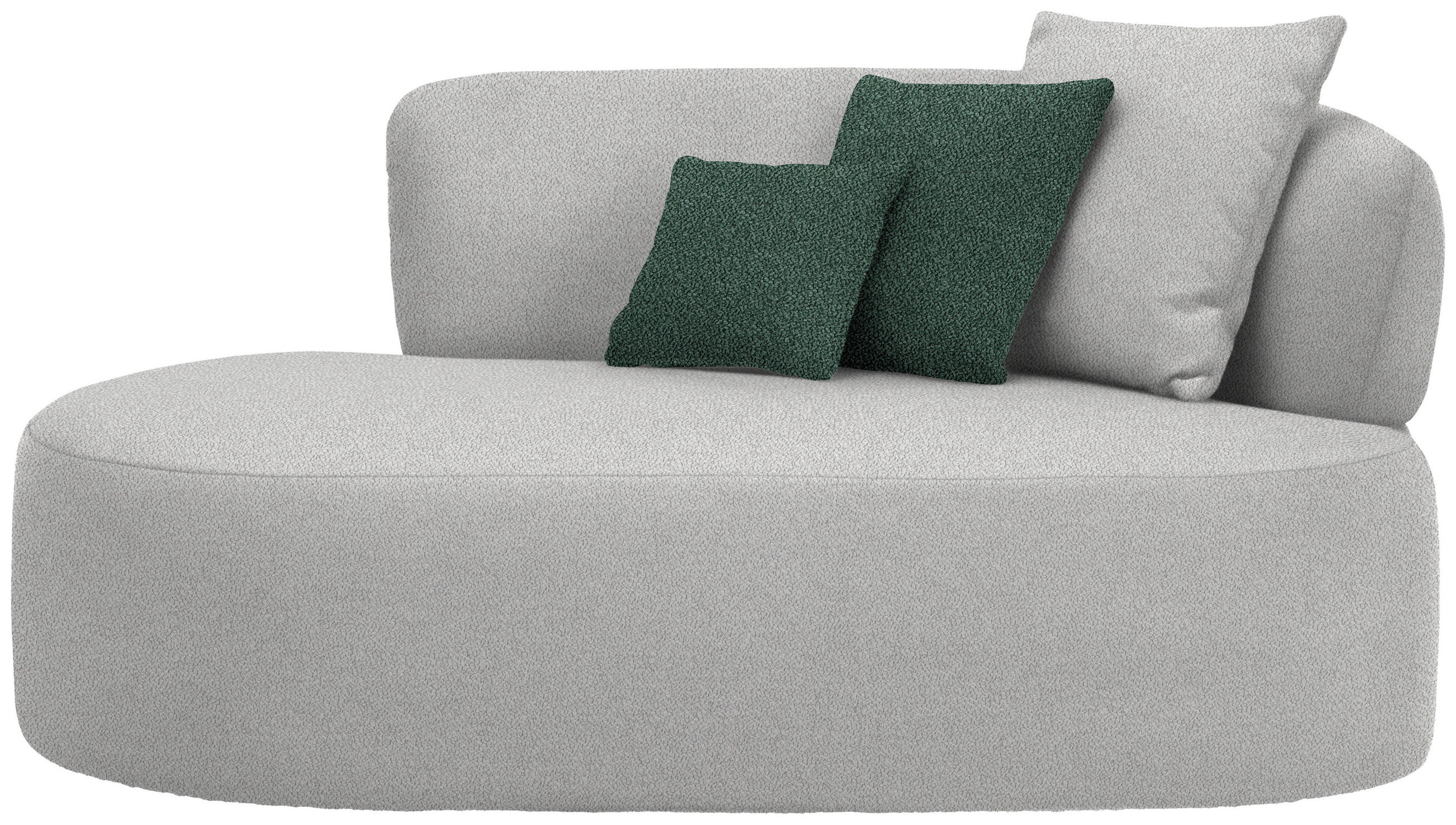 RÉCAMIERE  in Plüsch Grau, Dunkelgrün  - Dunkelgrün/Schwarz, MODERN, Kunststoff/Textil (166/86/105cm) - Hom`in