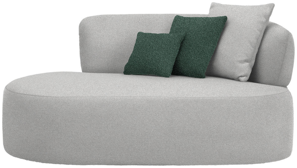 RÉCAMIERE  in Plüsch Grau, Dunkelgrün  - Dunkelgrün/Schwarz, MODERN, Kunststoff/Textil (166/86/105cm) - Hom`in