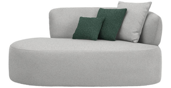 RÉCAMIERE  in Plüsch Grau, Dunkelgrün  - Dunkelgrün/Schwarz, MODERN, Kunststoff/Textil (166/86/105cm) - Hom`in