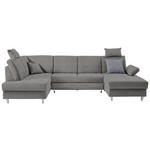 WOHNLANDSCHAFT  in Webstoff Grau  - Silberfarben/Grau, KONVENTIONELL, Holz/Textil (186/322/167cm) - Cantus