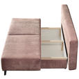 SCHLAFSOFA Spicy in Cord Rosa  - Schwarz/Rosa, MODERN, Textil/Metall (193/85/88cm) - Novel