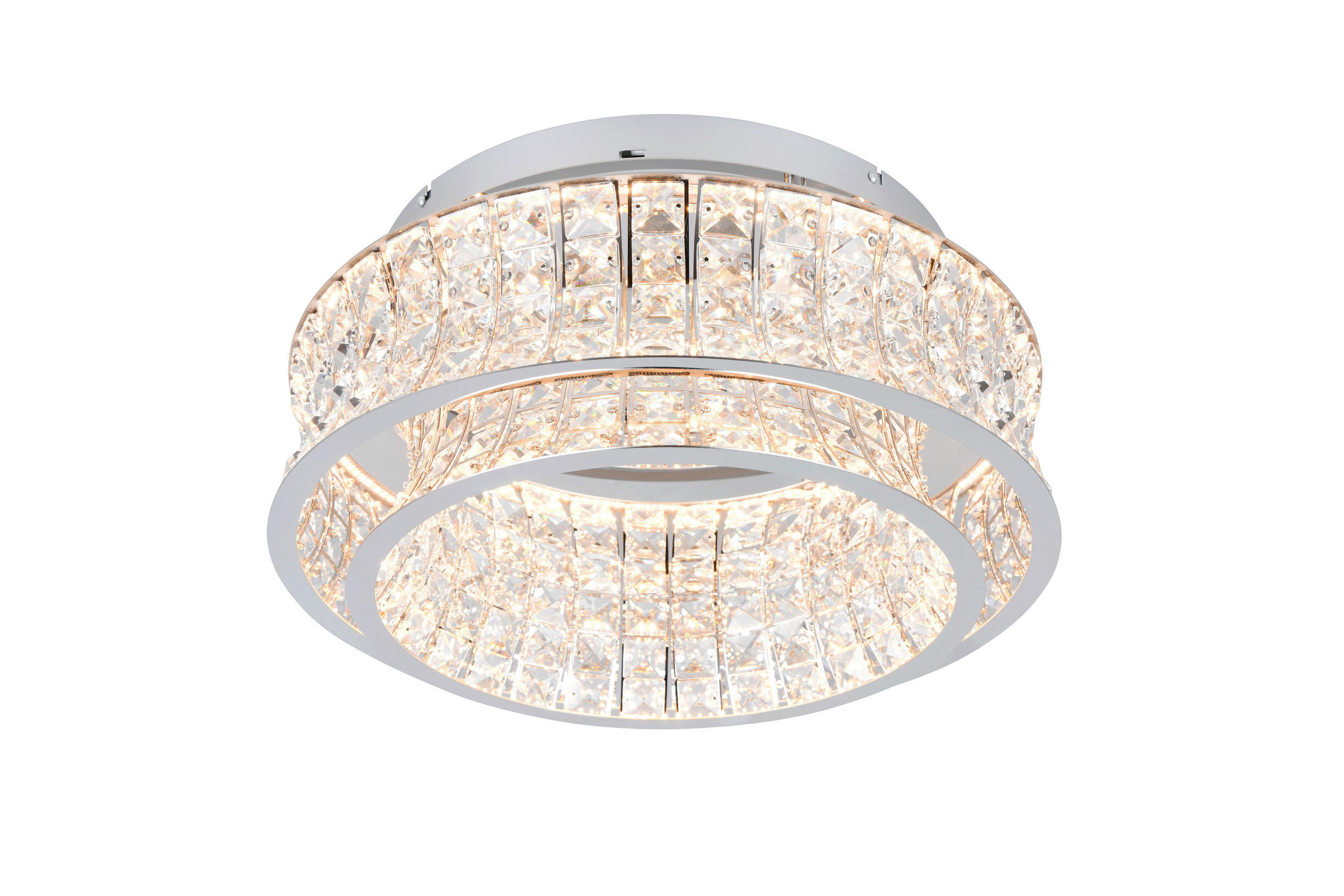 LED MENNYEZETI LÁMPA - krómszínű/áttetsző, Basics, Üveg/fém (50/24cm)