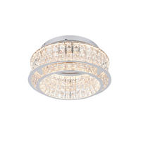 LED MENNYEZETI LÁMPA - krómszínű/áttetsző, Basics, Üveg/fém (50/24cm)