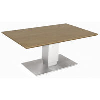 COUCHTISCH in Holz, Metall, Holzwerkstoff 110/70/49,5-68,5 cm  - Edelstahlfarben/Eichefarben, Design, Holz/Holzwerkstoff (110/70/49,5-68,5cm)