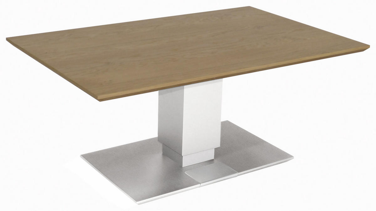 COUCHTISCH in Holz, Metall, Holzwerkstoff 110/70/49,5-68,5 cm  - Edelstahlfarben/Eichefarben, Design, Holz/Holzwerkstoff (110/70/49,5-68,5cm)