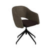 ARMLEHNSTUHL  Stoffauswahl, Wippfunktion, Sitzfläche 360° drehbar, gepolsterte Armlehnen Flachgewebe  - Dunkelbraun/Schwarz, Design, Textil/Metall (63/74-90/57-73cm) - Koinor