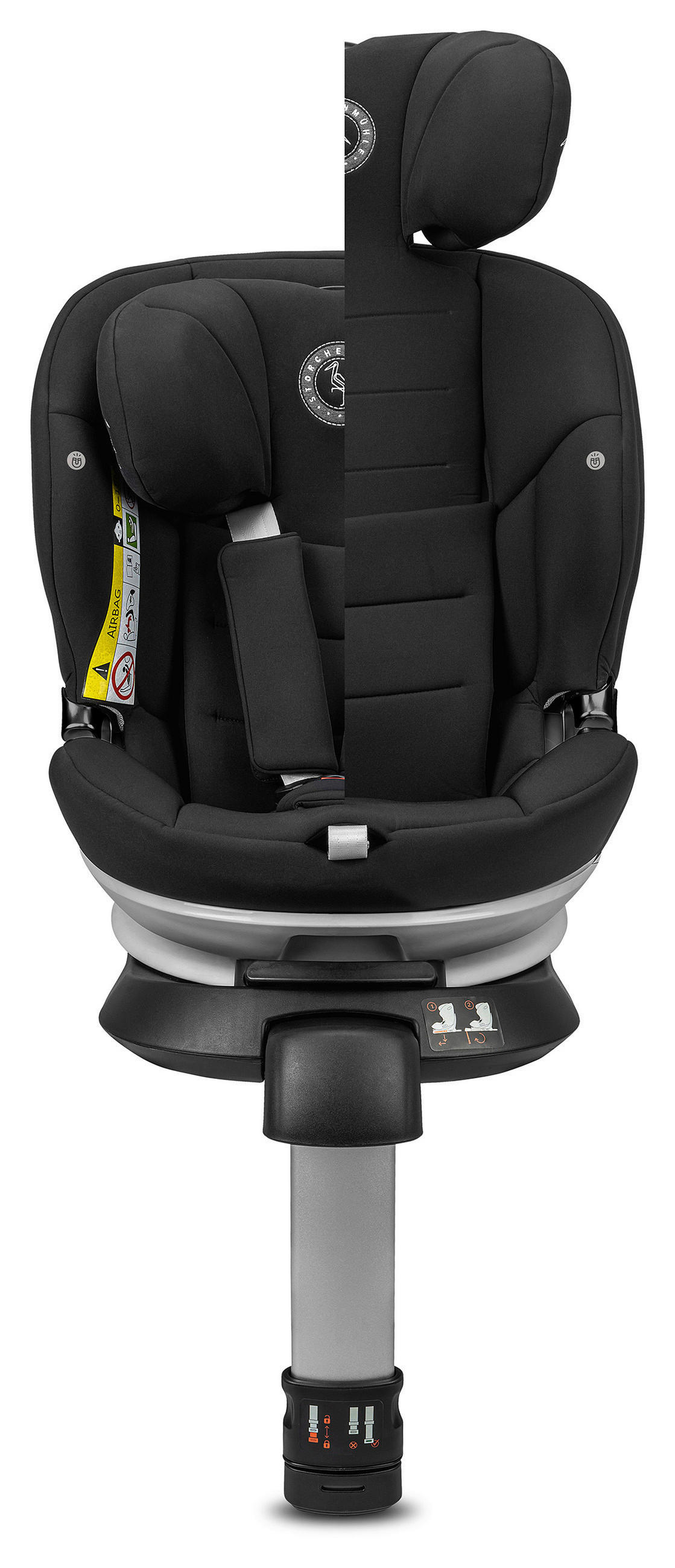 KINDERAUTOSITZ Niki Kid Onyx   - Schwarz, Basics, Textil (45/59/53,5cm) - Storchenmühle