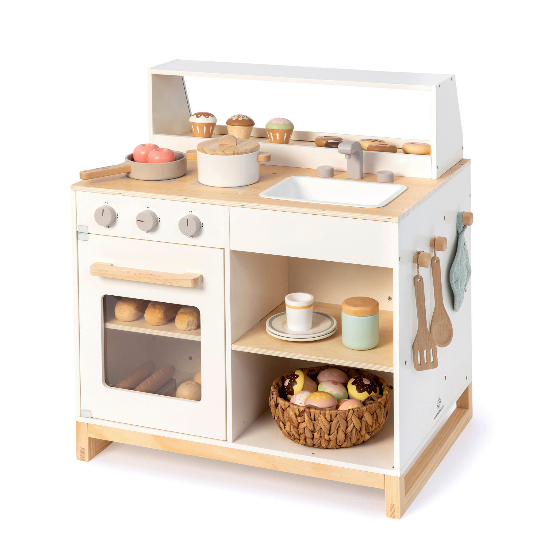KINDERKÜCHE PRUNUS - Weiß/Naturfarben, Basics, Holz/Holzwerkstoff (62/46/67cm) - MUSTERKIND