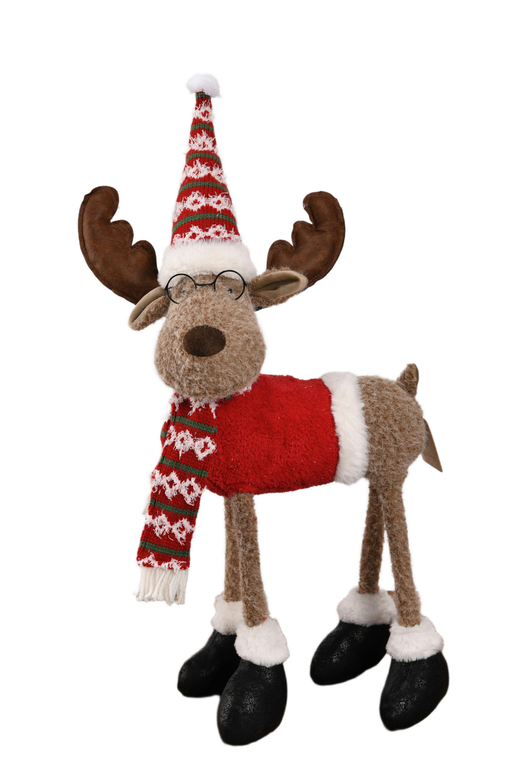 X-Mas Dekorentier Braun, Rot, Schwarz, Weiß 13x65x27 cm