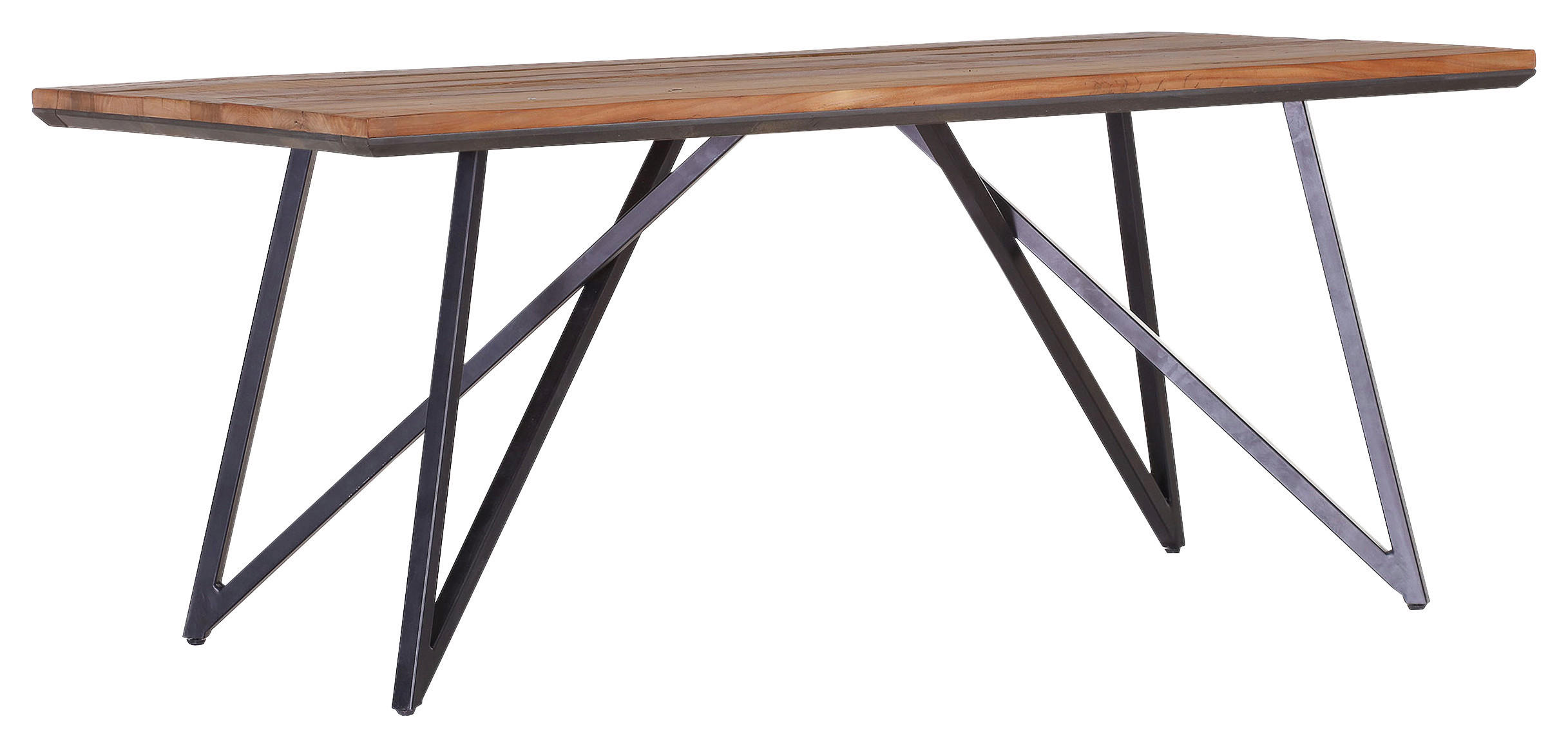 ESSTISCH in Holz 180/90/76 cm  - Schwarz/Braun, MODERN, Holz/Metall (180/90/76cm) - Livetastic