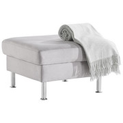HOCKER in Textil Hellgrau - Hellgrau/Alufarben, Design, Textil/Metall (70/45/70cm) - Pure Home Lifestyle