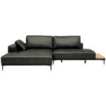 ECKSOFA  in Echtleder Anthrazit  201/304 cm  - Anthrazit/Schwarz, Design, Leder/Metall (201/304cm) - Belluti