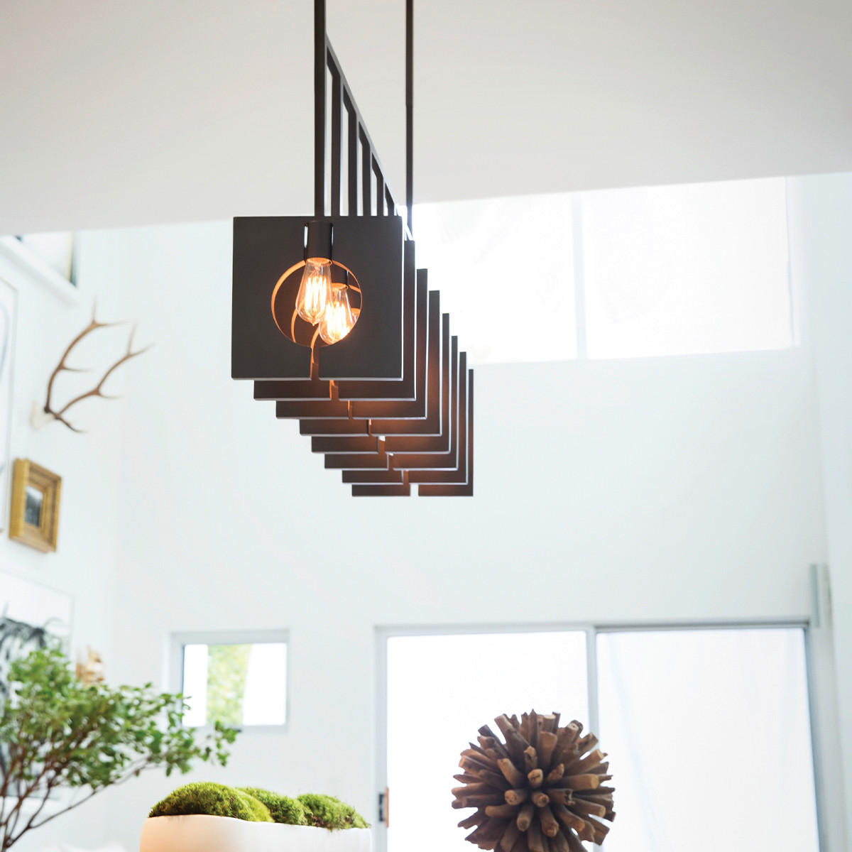 HÄNGELEUCHTE Elstead Ludlow 94,4/26/66,6 cm   - Graphitfarben, Design, Metall (94,4/26/66,6cm) - Elstead Lighting