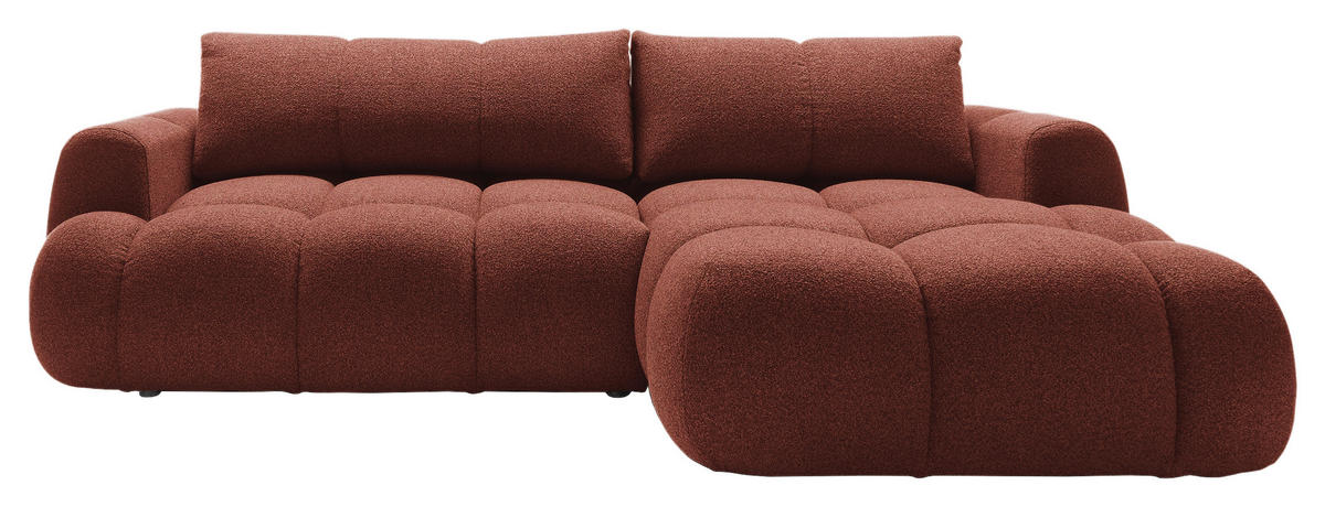 ECKSOFA Dunkelorange Struktur  - Dunkelorange/Schwarz, KONVENTIONELL, Kunststoff/Textil (272/172cm) - Carryhome