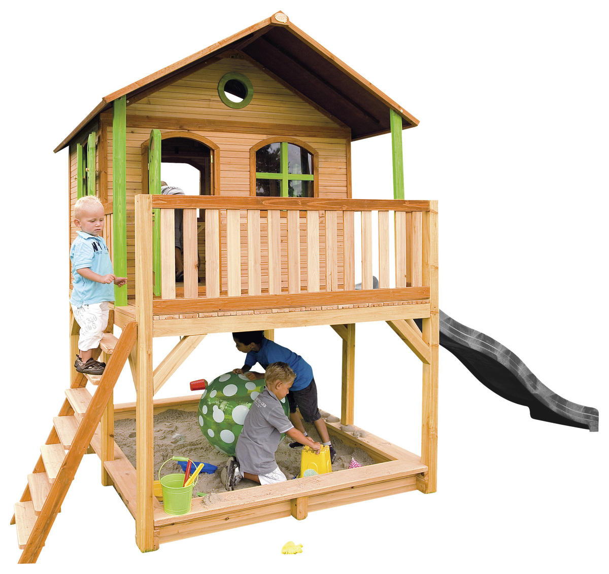 SPIELHAUS 432/293/212 cm  - Braun/Grau, KONVENTIONELL, Holz (432/293/212cm) - Ambia Garden