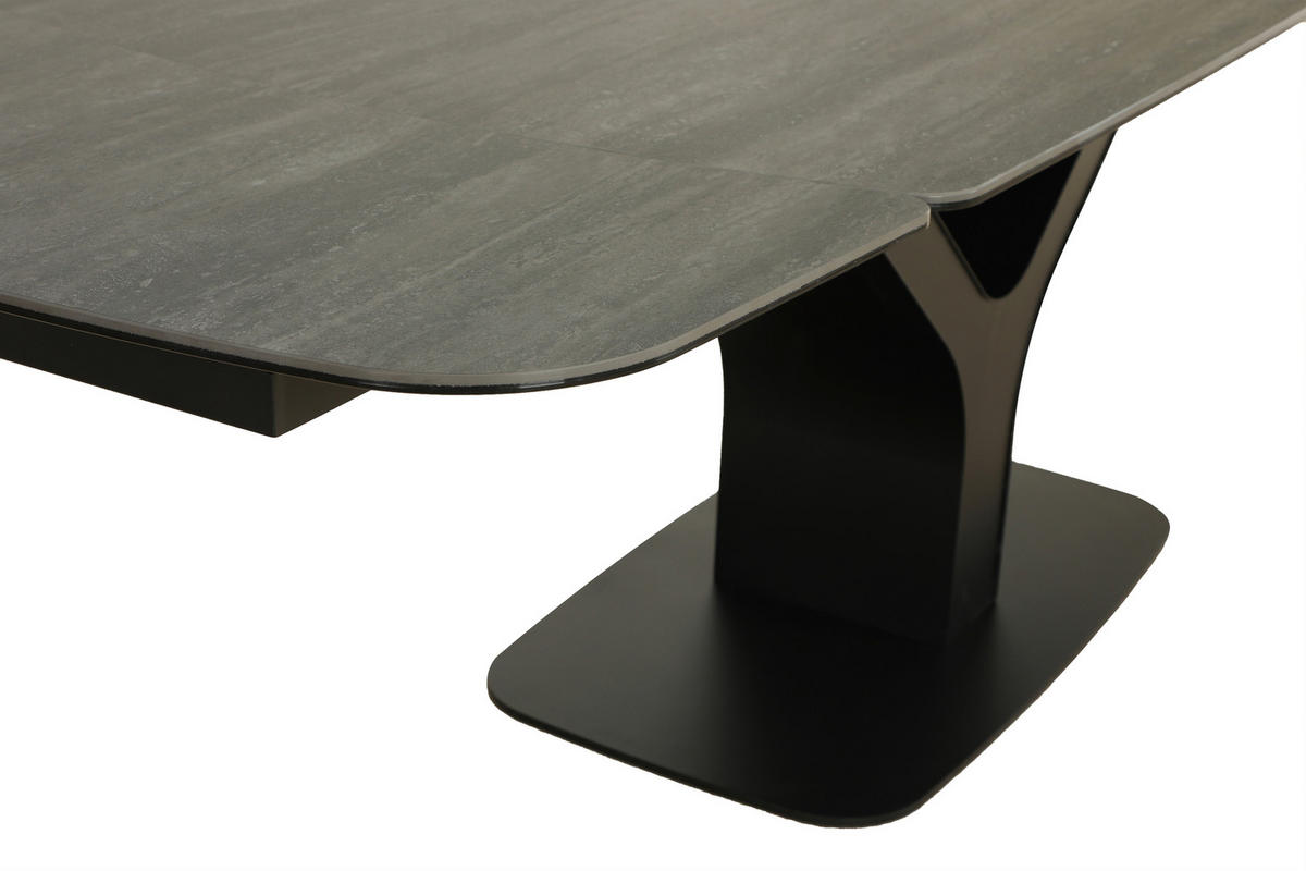 JEDILNA MIZA, črna  - črna, Design, kovina/steklo (180-260/90/76cm) - Novel