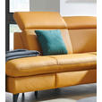 ECKSOFA in Echtleder Gelb  239/285 cm  - Gelb/Schwarz, Design, Leder/Metall (239/285cm) - Cantus