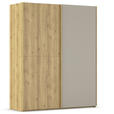 SCHWEBETÜRENSCHRANK 180/223/68 cm 2-türig Eichefarben, Fango  - Fango/Eichefarben, Design, Glas/Holz (180/223/68cm) - Novel