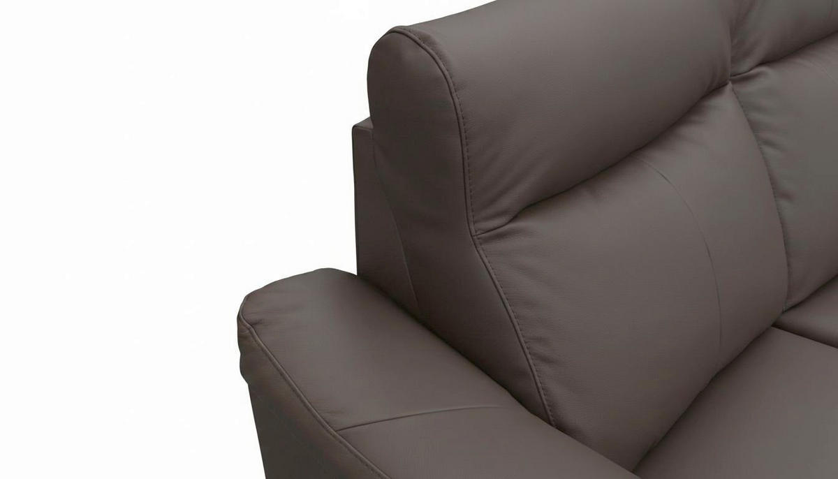 ECKSOFA Echtleder Dunkelbraun  - Wengefarben/Dunkelbraun, Design, Leder/Holz (260/229cm) - Livetastic
