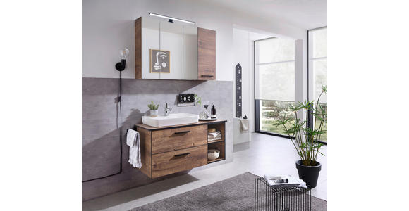 WASCHTISCHKOMBI  - Eichefarben/Schwarz, Design, Keramik/Holzwerkstoff (103/61,6/44,5cm) - Xora