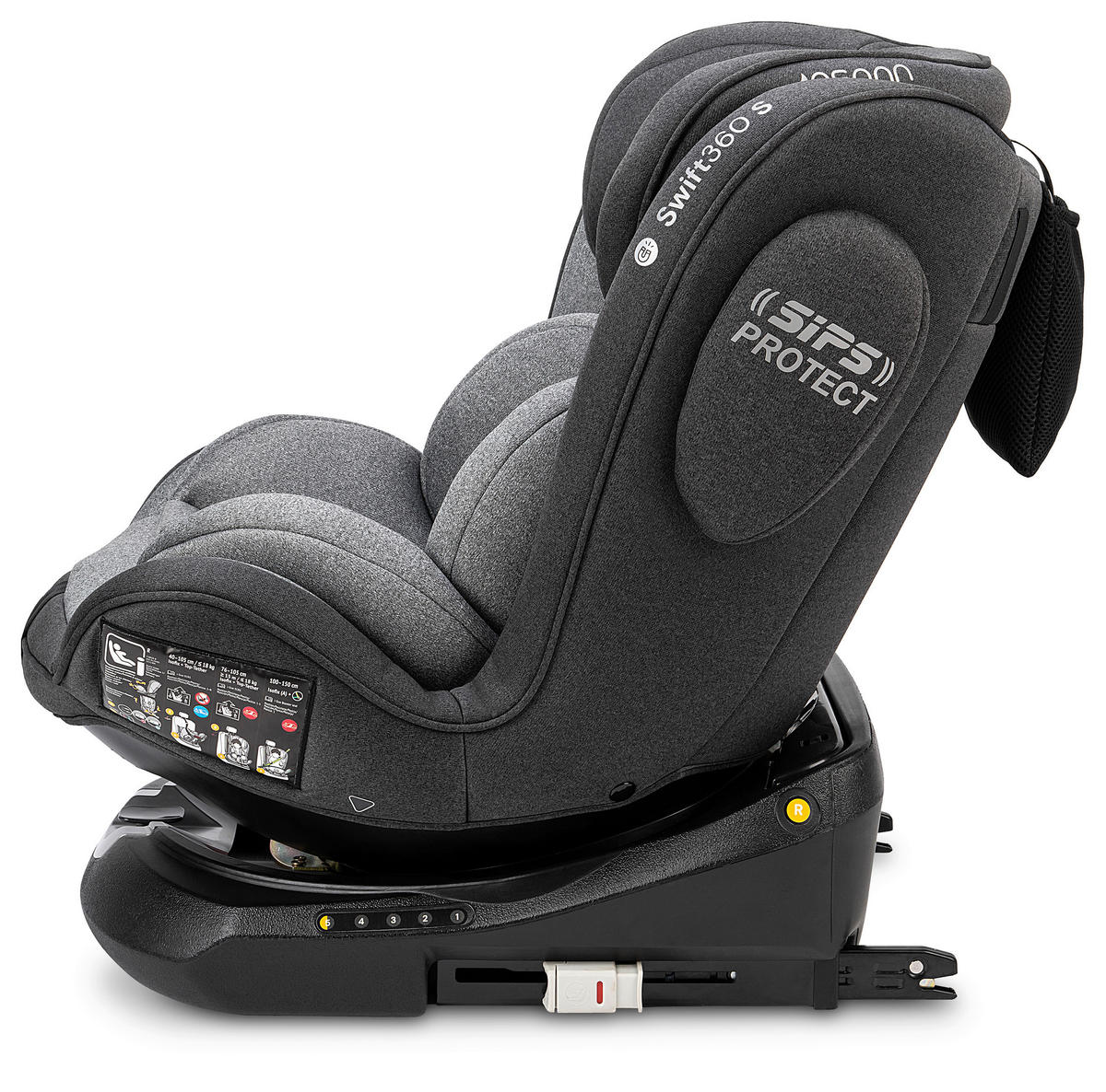 REBOARDER-KINDERSITZ SWIFT360S ECE R 129 i-SIZE  - Dunkelgrau/Hellgrau, Basics, Kunststoff/Textil (44/60/50cm) - Osann